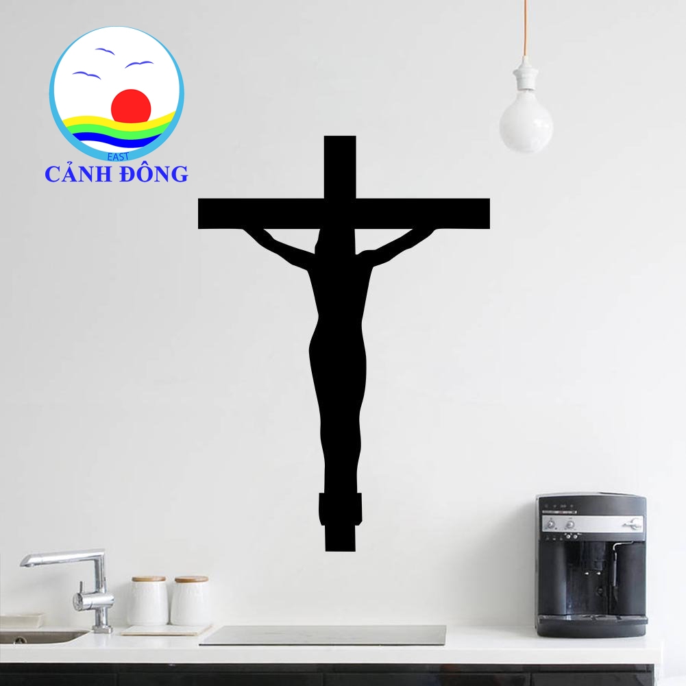 Decal dán tường hình cây thánh giá chúa Jesus