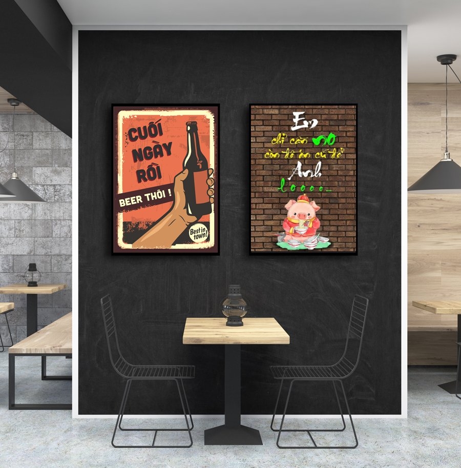Decal dán tường trang trí quán ăn, nhà hàng độc đáo giúp thu hút ...