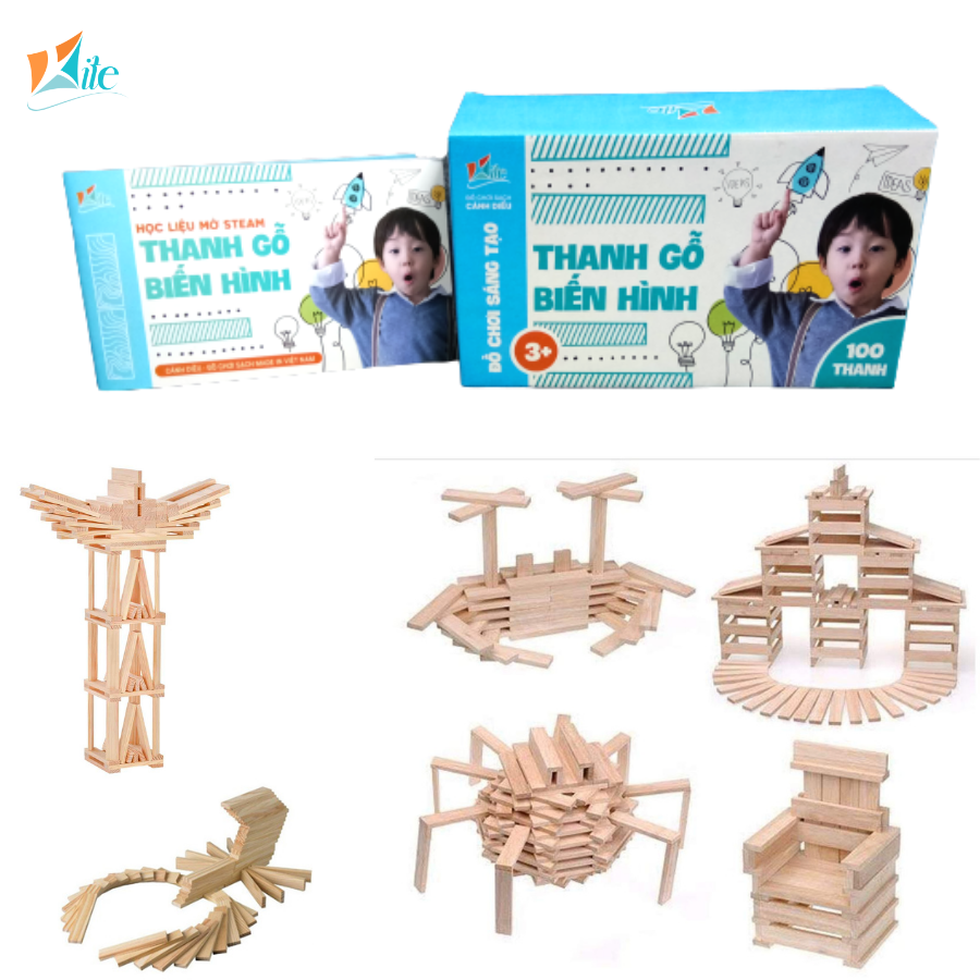 Xếp hình Thanh gỗ biến hình | Đồ Chơi Cánh Diều