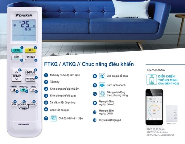 Máy lạnh Daikin inverter 1.0 HP