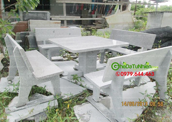 Bộ bàn ghế đá hoa cương (VUÔNG) GDHC-815 | 0979644463