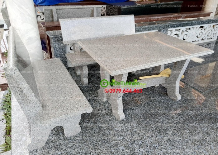 Bộ bàn ghế đá Granite vuông (CHẤT LƯỢNG) GDTN-585 | 0979644463