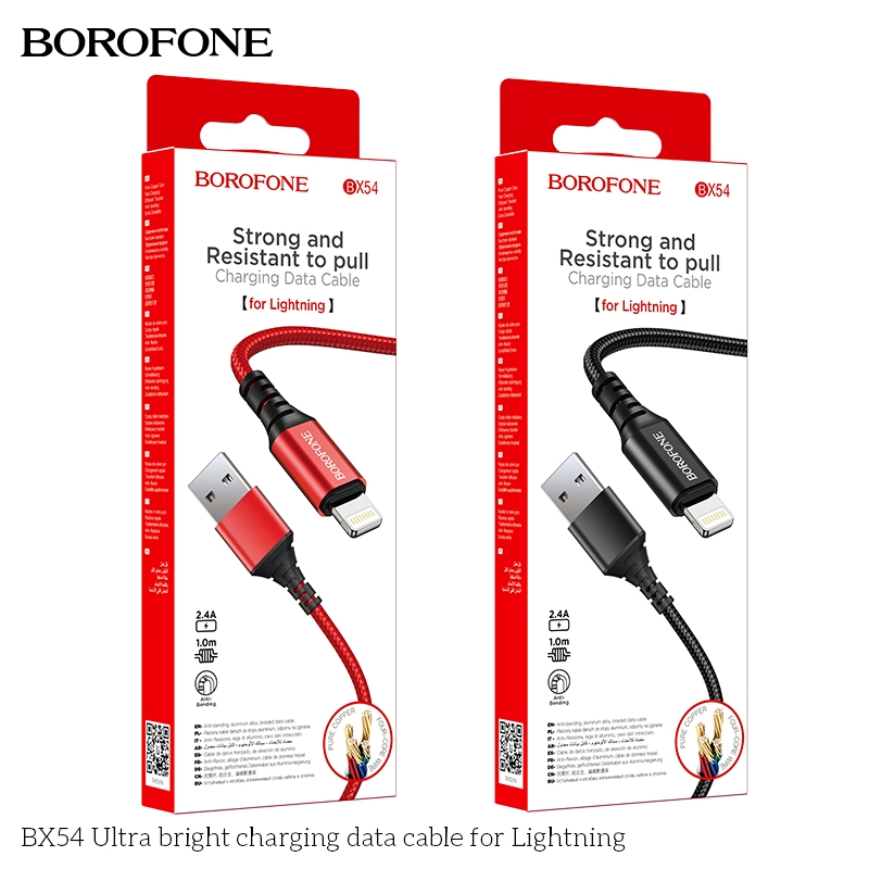 Borofone BX54 Iphone - Cáp Dù Sạc Nhanh 2.4A Phụ kiện Hiệp Thương