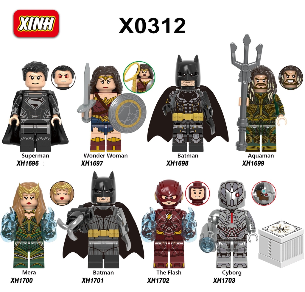 Minifigures Mẫu Nhân Vật Siêu Anh Hùng Marvel DC MCM Superman Batman Aquaman  Wonder Women Flash