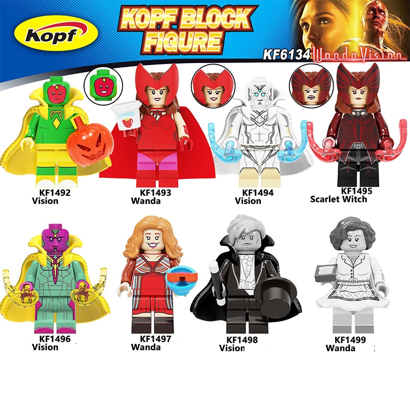 Minifigures Các Mẫu Nhân Vật Marvel DC MCU Vision Wanda Mẫu Mới Ra Siêu Đẹp  KF6134