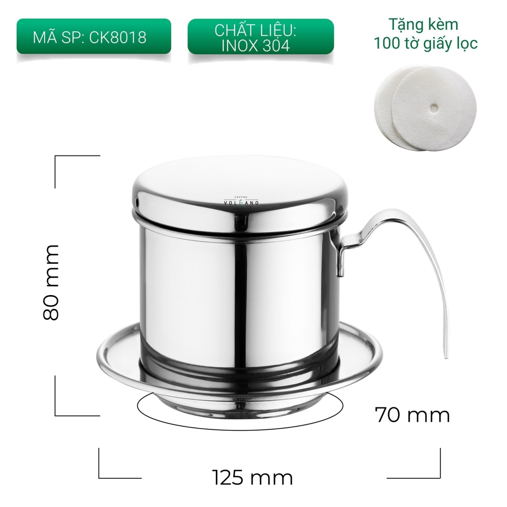 Phin cà phê inox 304 | Volcano Coffee