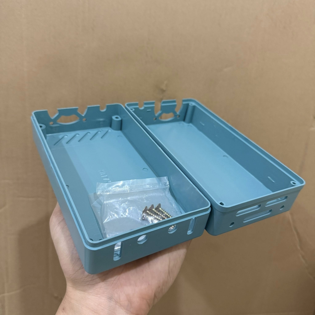 Hộp Nhựa Phay CNC 168x90x55mm Màu Xanh
