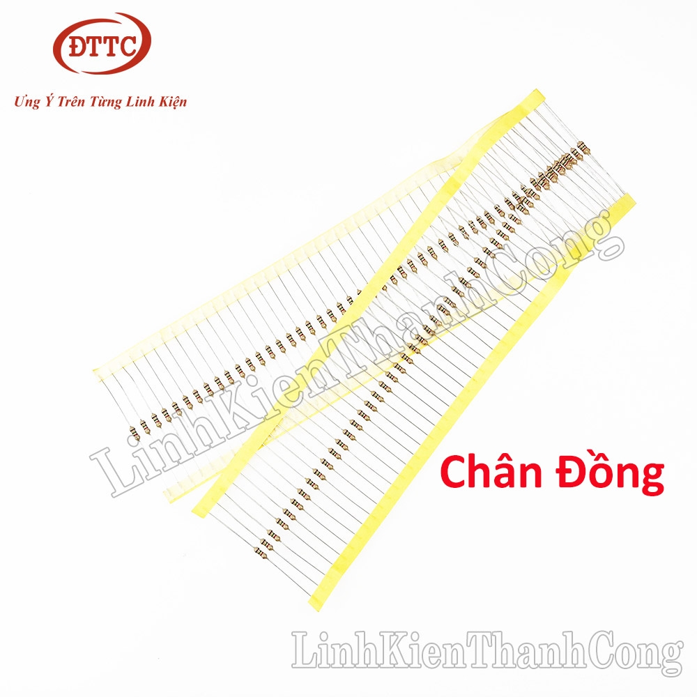 Điện Trở Đài Loan Chân Đồng 51R 1/4W 5% 4 Vạch Màu (Gói 100 Chiếc)