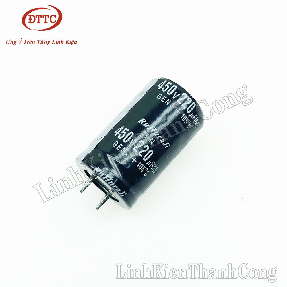 Tụ 220uF 450V Chân Cứng 25x40mm (Tháo Máy)