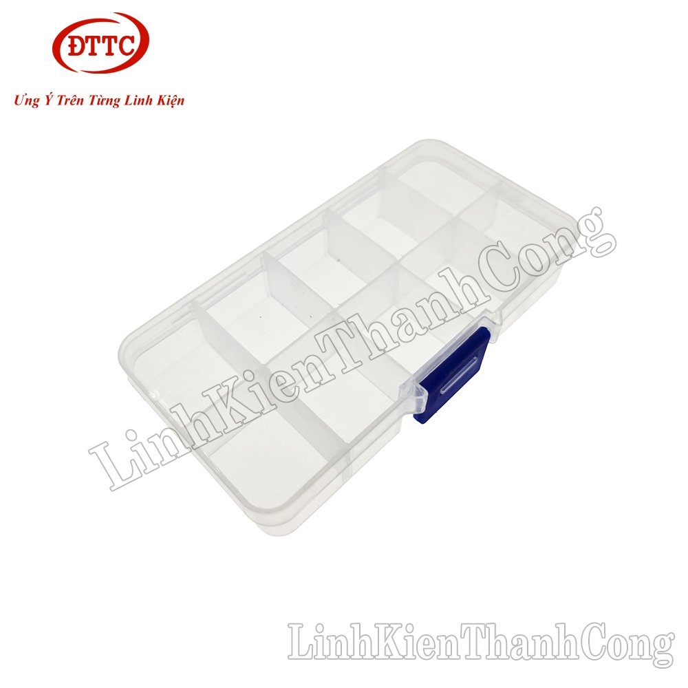 Hộp Nhựa Đựng Linh Kiện 10 Ngăn (129x66x22mm)