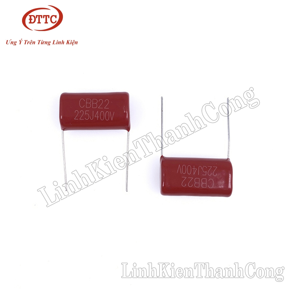 5Pcs CBB CBB22 Capacitor 225J 400V 2.2UF 225K P=25mm For Welding Machine