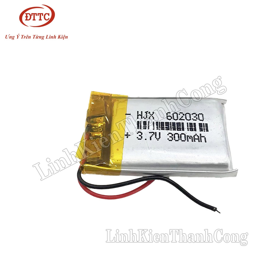 Pin Lipo Polymer 3.7V 300mAh 6x20x30mm (Có Mạch Bảo Vệ)