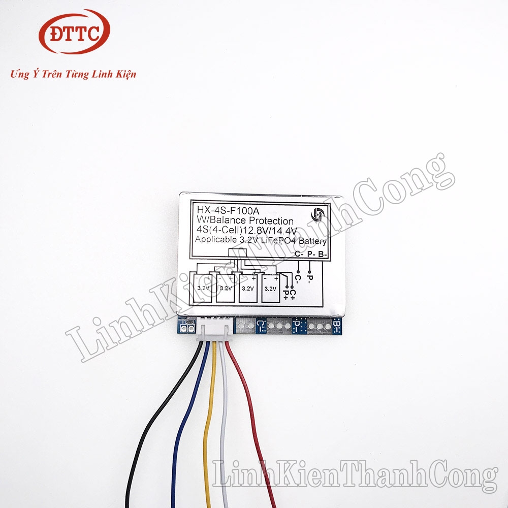 Mạch Bảo Vệ Bms Cho Pin Sắt Lifepo4 3 2v 4s 100a Hx 4s F100a