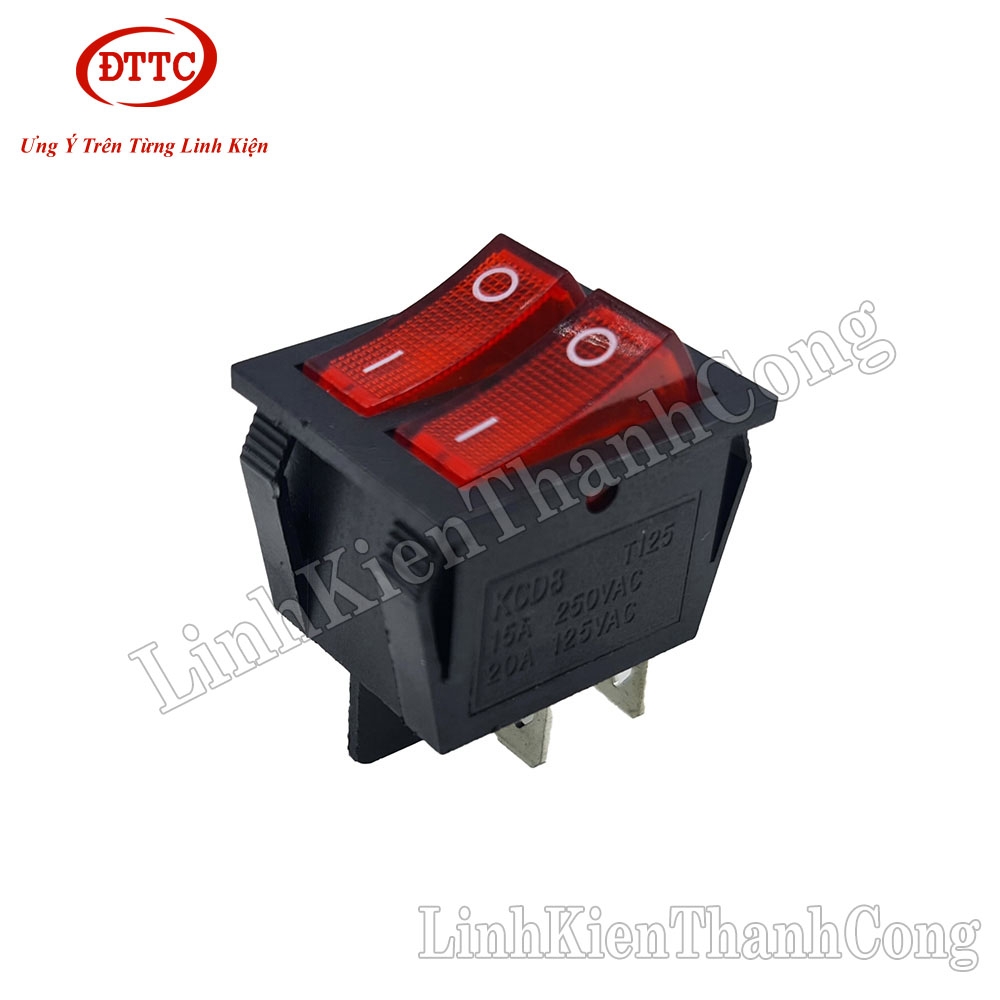 Công Tắc Bập Bênh Đôi KCD 16A 250V 31x25mm