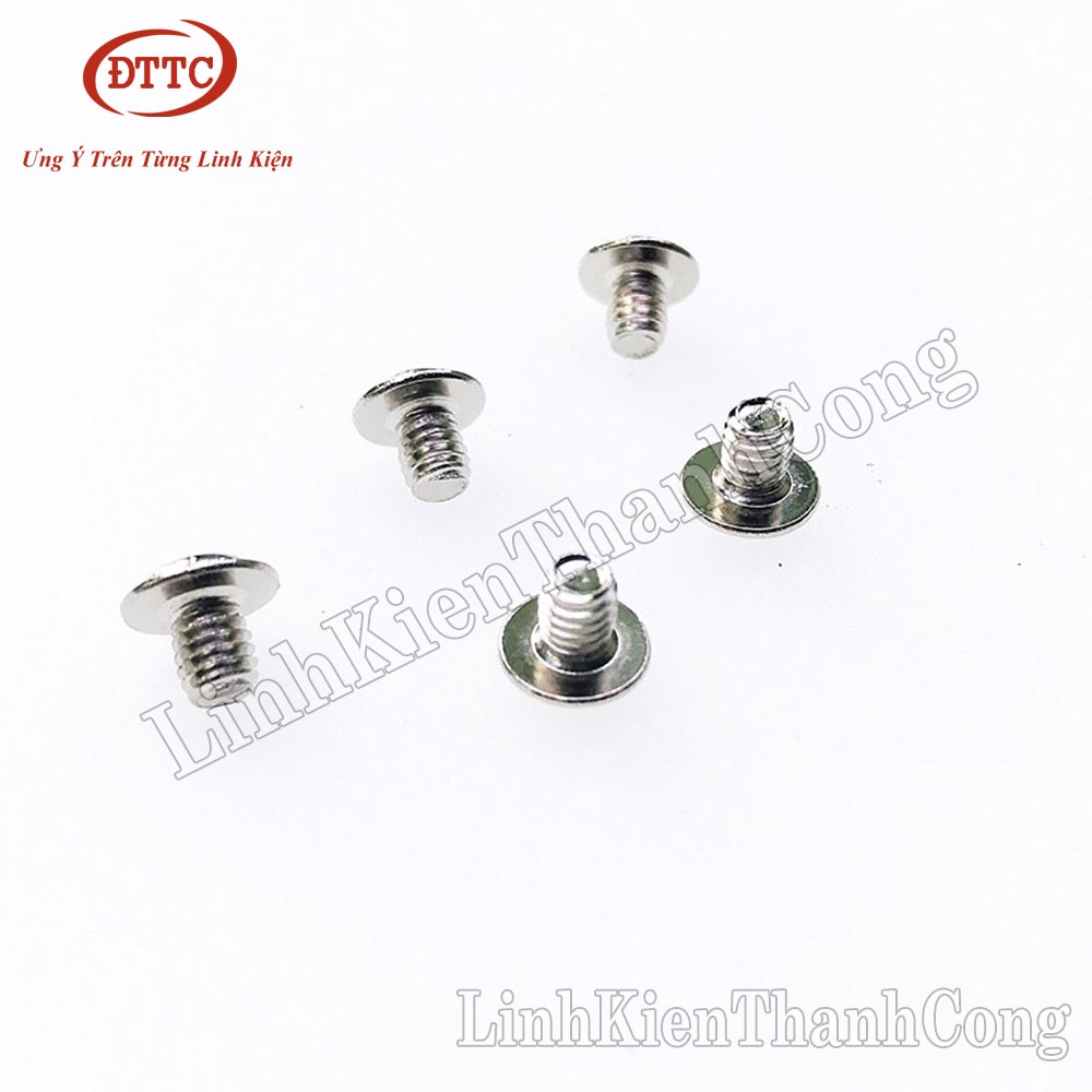 Bu Lông M4x5mm Dài 5mm Mạ Niken (Gói 100 Chiếc)