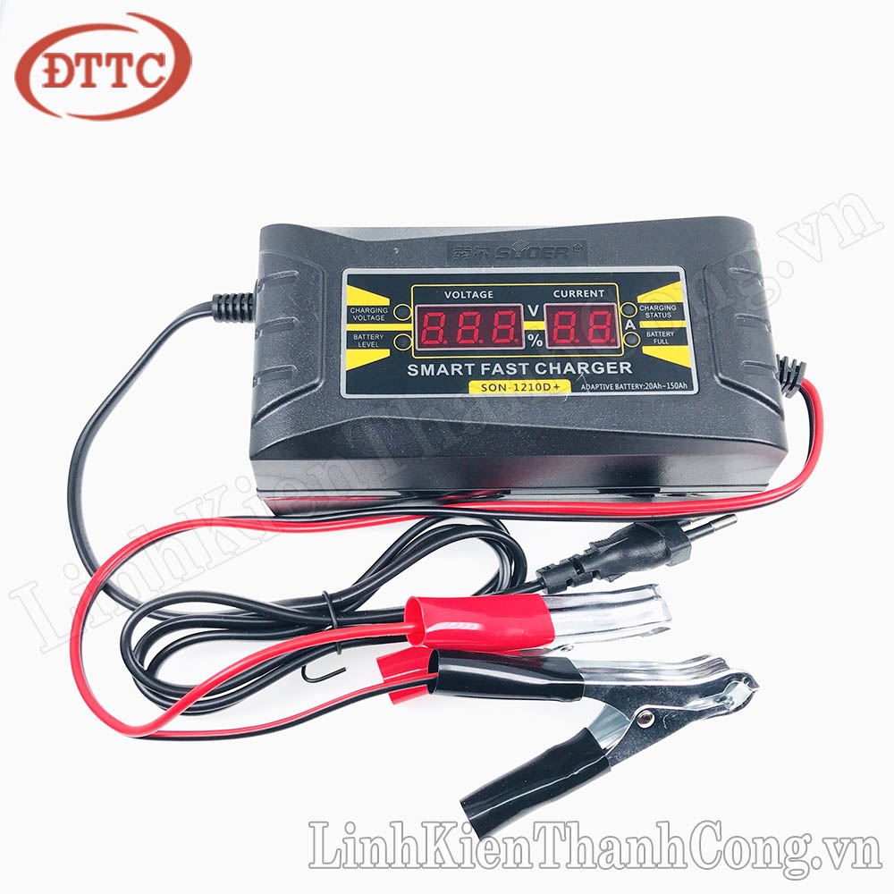 Bộ Sạc Acquy SUOER 12V 10A Có Màn Hình Hiển Thị SON-1210D+ (Chính Hãng)