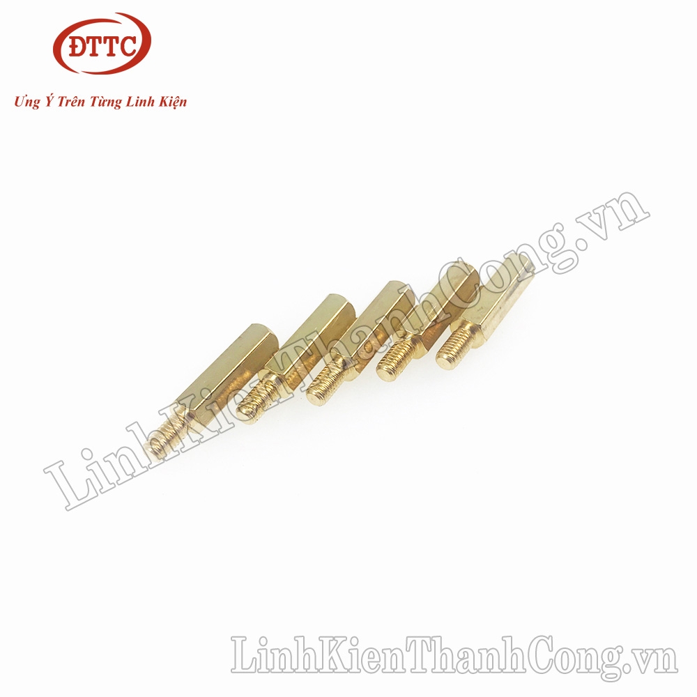 Cọc Đồng M3 15+6mm Đực-Cái