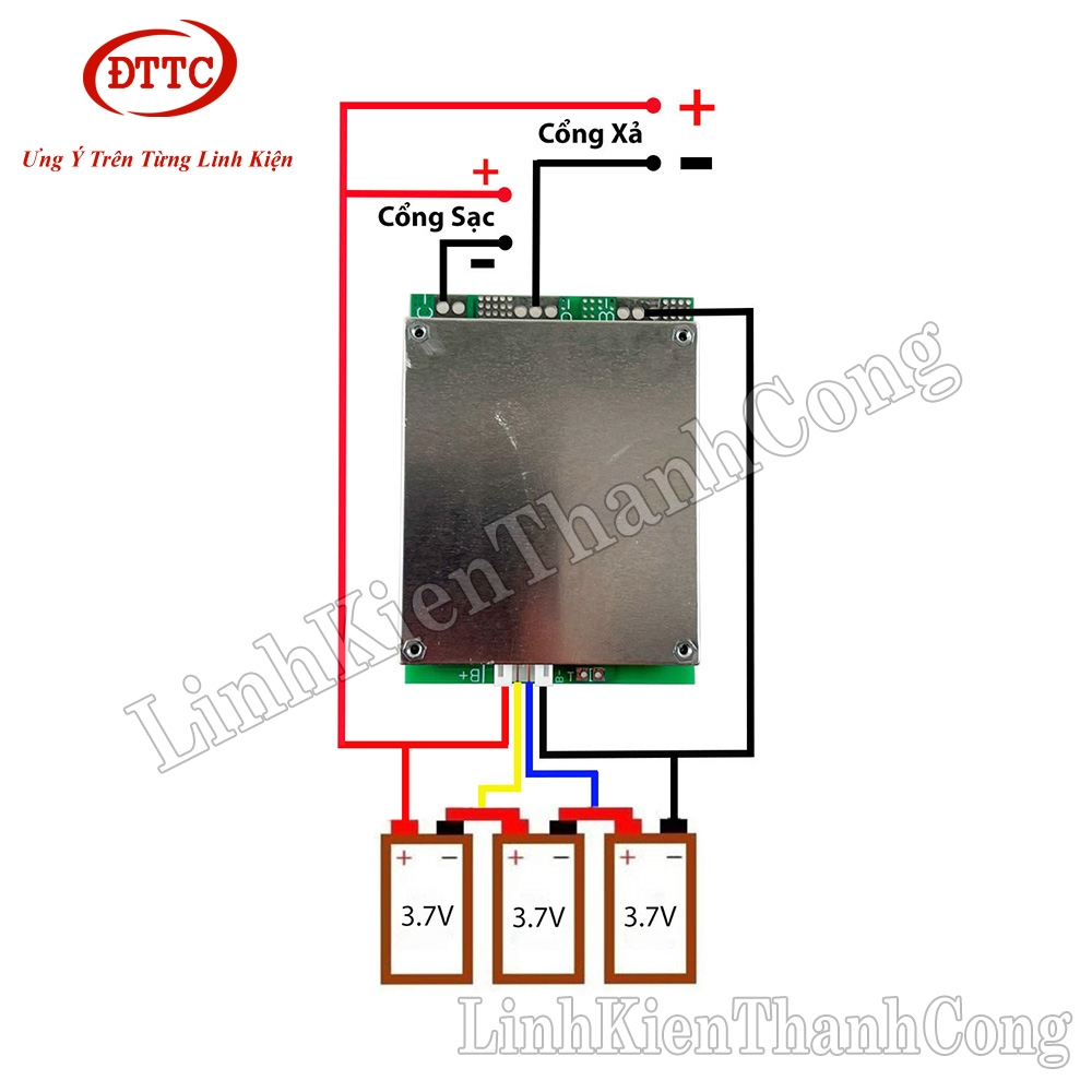 Mạch Bảo Vệ BMS 3S 100A 3.7V (Sạc Xả Riêng Cổng)