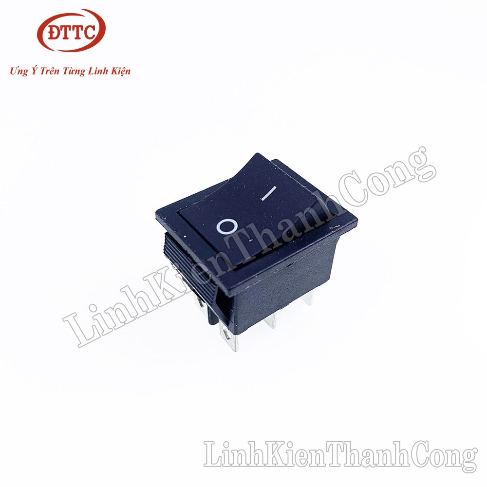 Công Tắc KCD4-202 31x25mm 16A 250V 6 Chân 2 Trạng Thái Màu Đen