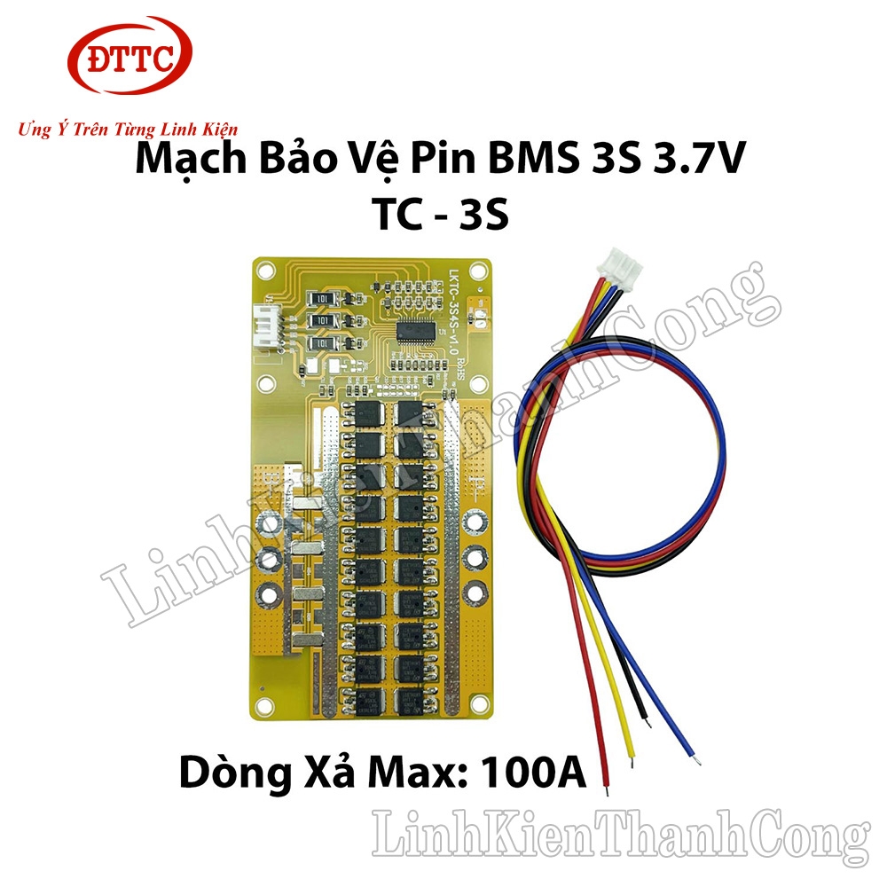 Mạch Bảo Vệ Pin BMS 3.7V 3S 100A TC-3S-100A