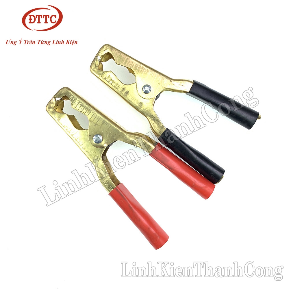 Kẹp Acquy 200A Đồng Nguyên Chất 13cm (Đỏ + Đen)