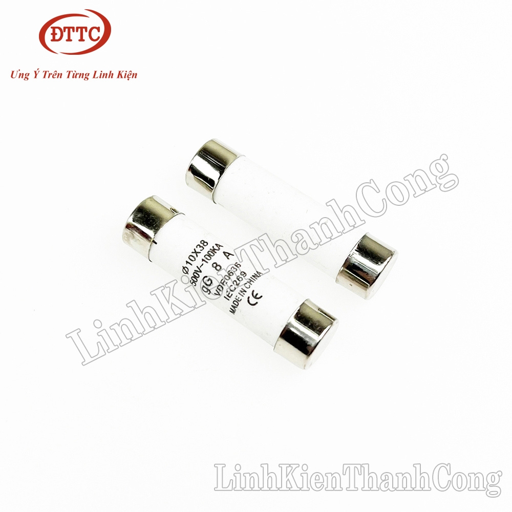 Cầu Chì Sứ 10x38mm 8A 500V