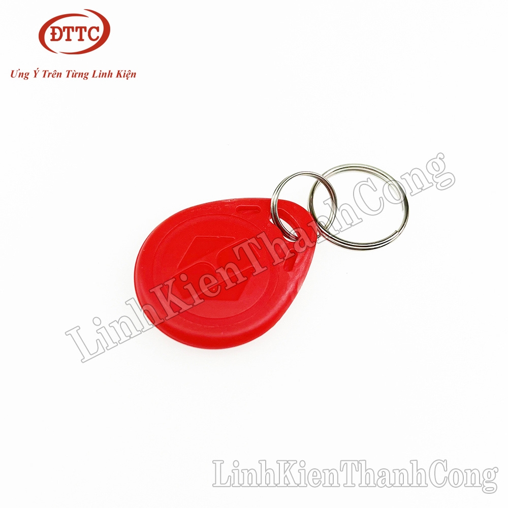 Thẻ Từ RFID Tần Số 125Khz EM4100 Có Móc Khóa Màu Đỏ