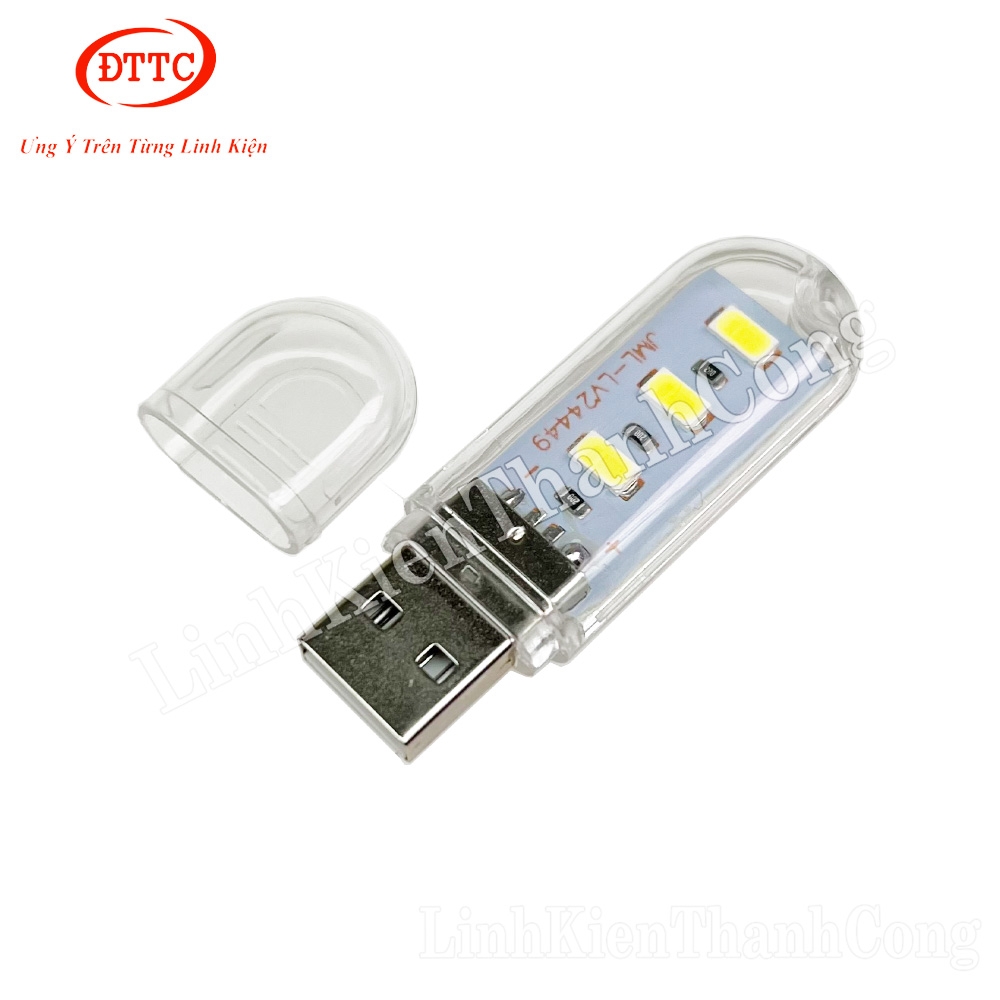 Đèn LED USB 3 Bóng Sáng Trắng