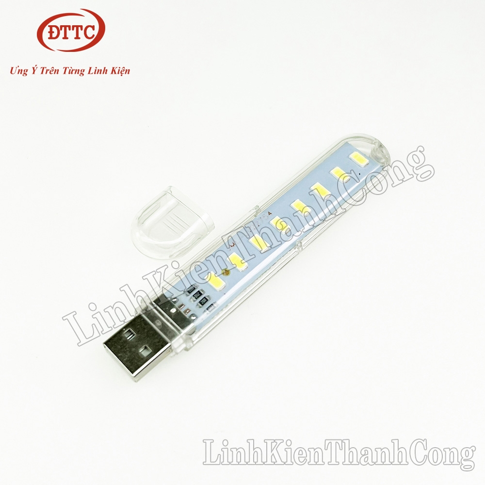 Đèn LED USB 8 Bóng Sáng Trắng