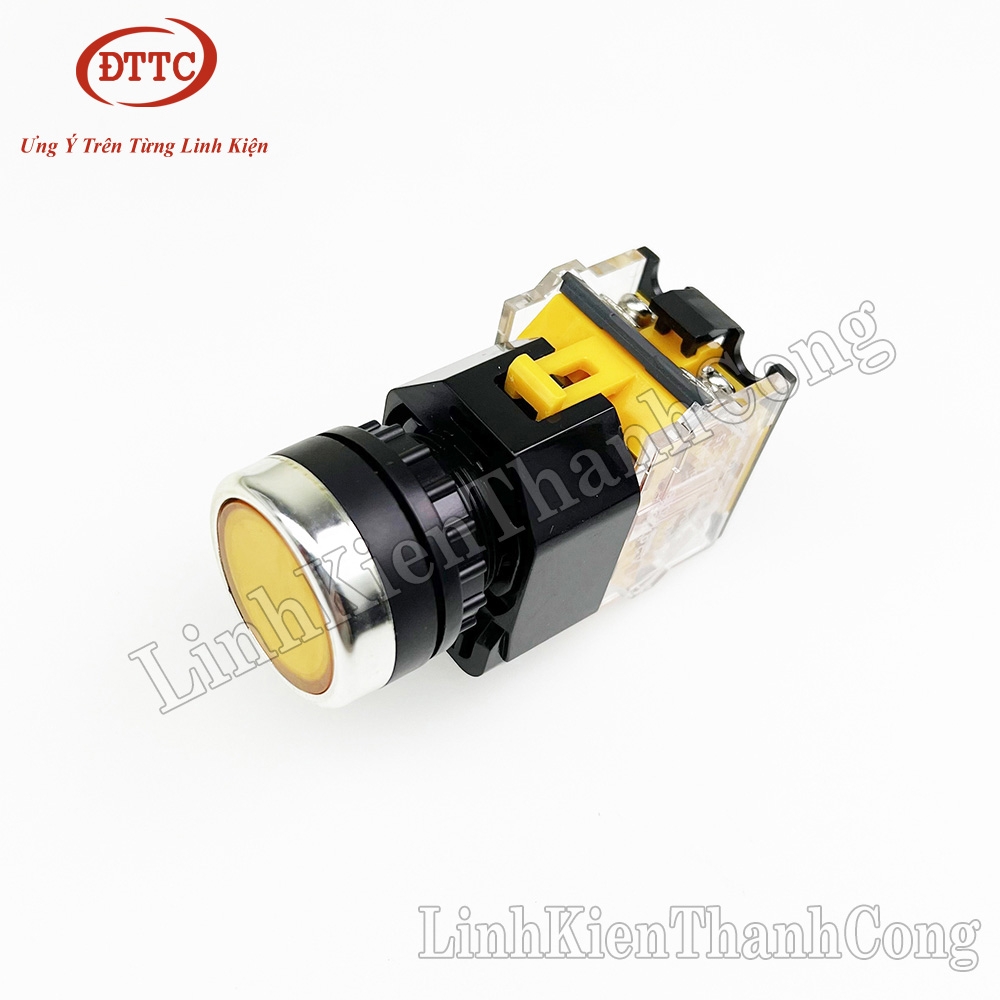 Công Tắc Nhấn Giữ LA38-11T Phi 22mm Màu Vàng