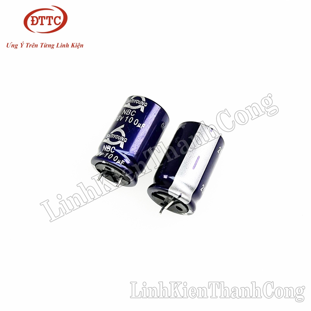 Tụ Hóa SAMYOUNG 100uF 250V 16x25mm Xanh