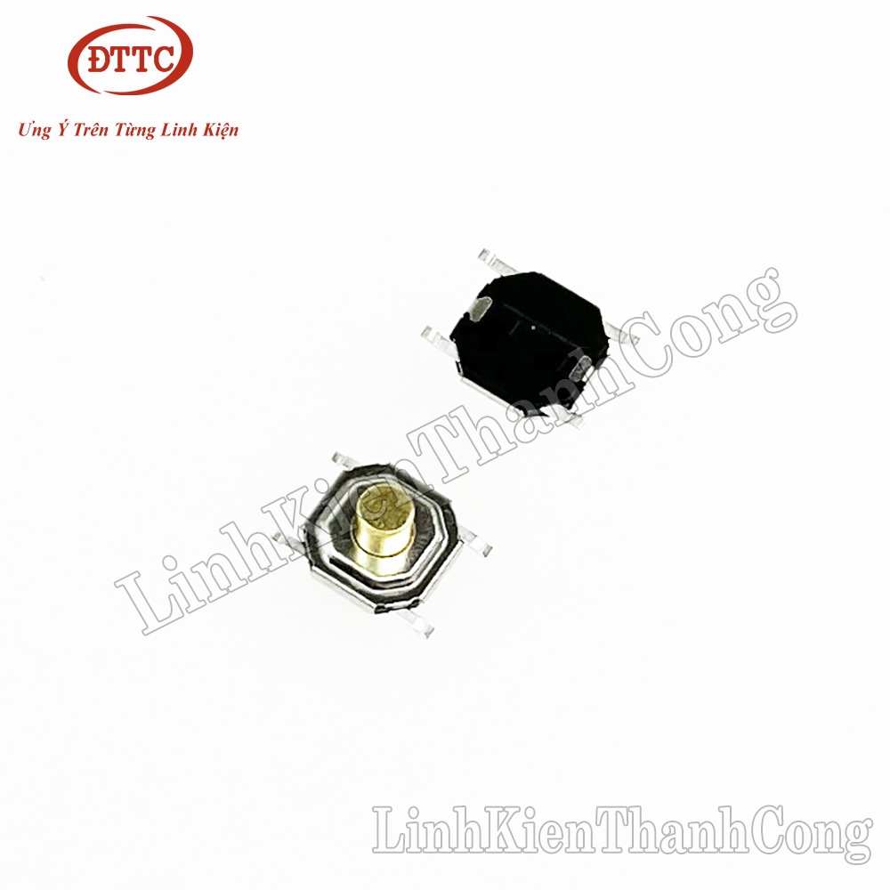 Nút Nhấn 4 Chân SMD 4x4x3mm Đầu Đồng