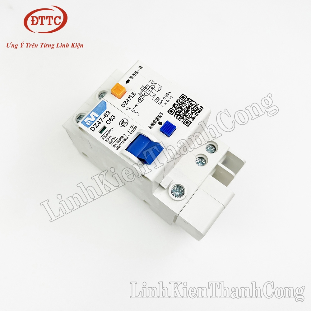 Aptomat Chống Giật DZ47-63 1 Pha C63 63A