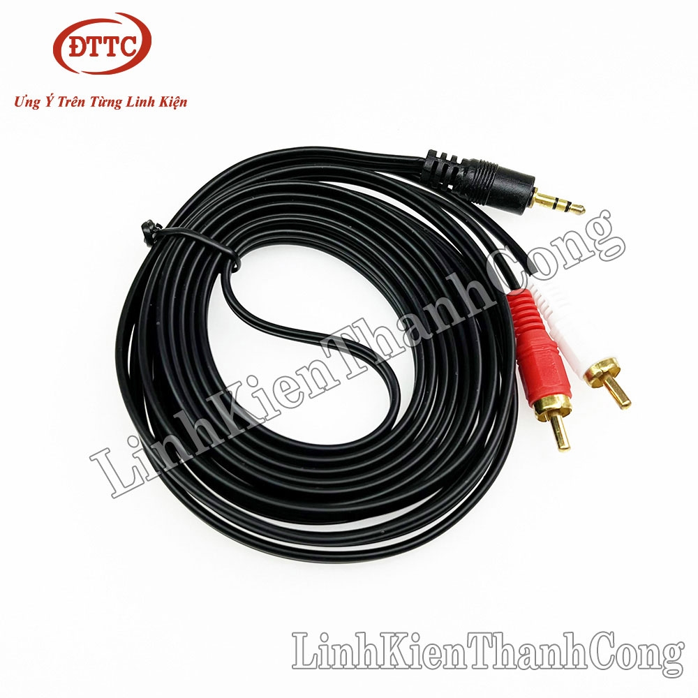 Cáp Chuyển Đổi Từ Cổng Jack 3.5 mm Sang Cổng AV 2 RCA 3 Mét