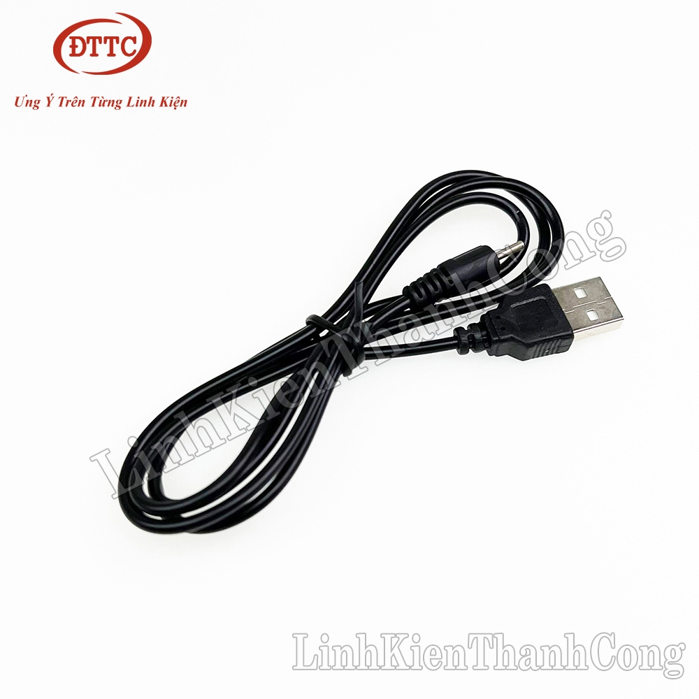 Cáp Chuyển USB Ra 5V Jack DC 2.0x0.6mm Sạc Nokia Chân Kim Dài 1 Mét