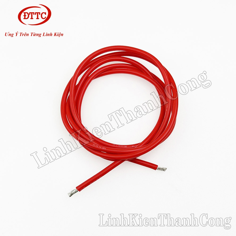 Dây Điện Silicon Màu Đỏ 16AWG 1.5 mm2 Siêu Mềm, Chống Cháy Chịu Nhiệt 200 Độ C (Mét)