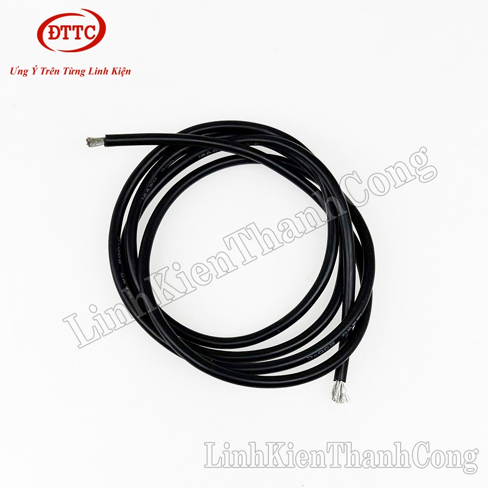 Dây Điện Silicon Màu Đen 14AWG 2.5 mm2 Siêu Mềm, Chống Cháy Chịu Nhiệt 200 Độ C (Mét)