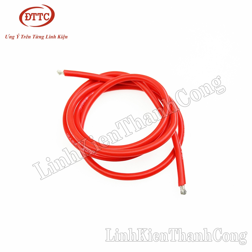 Dây Điện Silicon Màu Đỏ 12AWG 4.0 mm2 Siêu Mềm, Chống Cháy Chịu Nhiệt 200 Độ C (Mét)