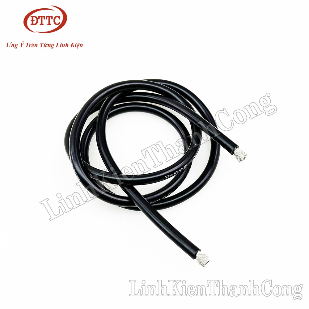 Dây Điện Silicon Màu Đen 8AWG 10 mm2 Siêu Mềm, Chống Cháy Chịu Nhiệt 200 Độ C (Mét)