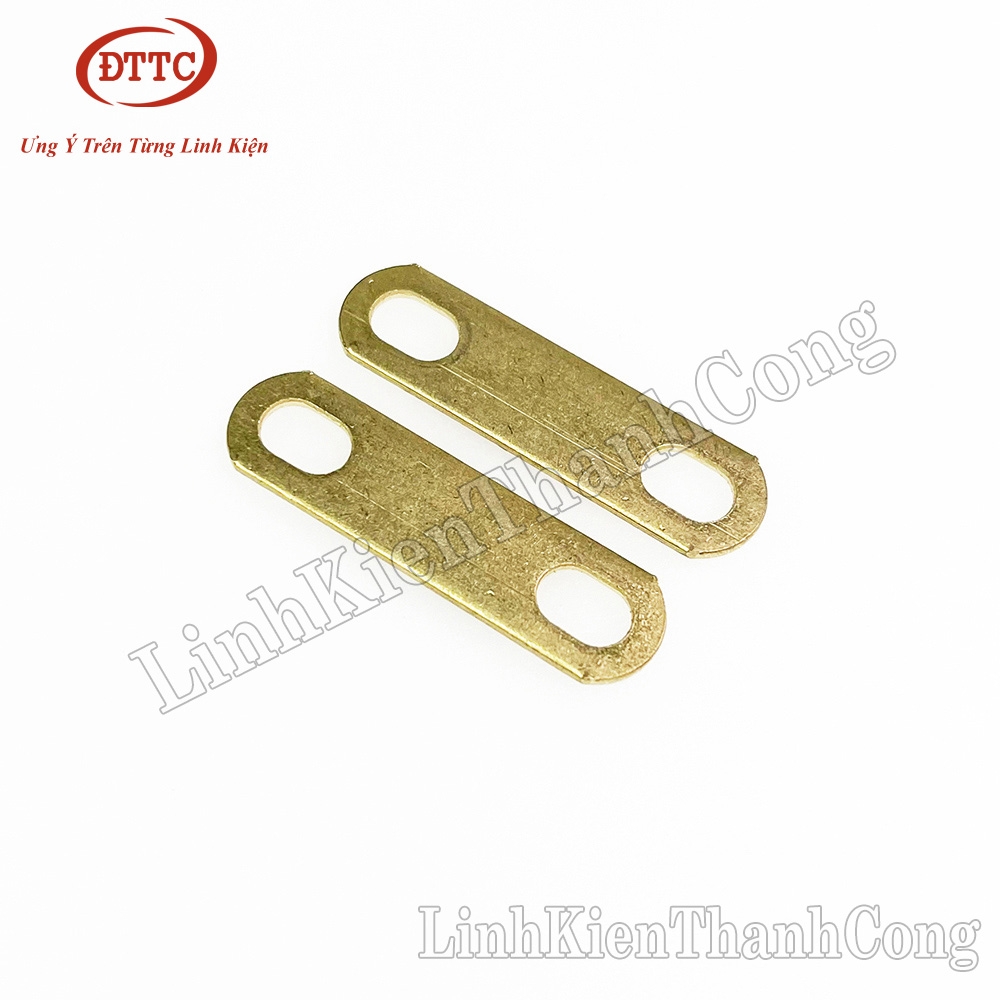 Cầu Đồng Nối Pin, Khoảng Cách 2 Tâm Lỗ 30mm, Dày 1.5mm