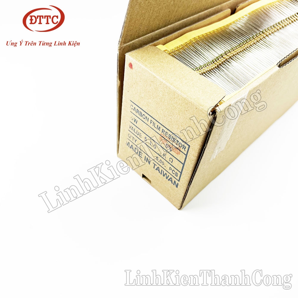 (Nguyên Hộp) Điện Trở Đài Loan Chân Đồng 510K 1/4W 5% 4 Vạch Màu (5000 Chiếc)