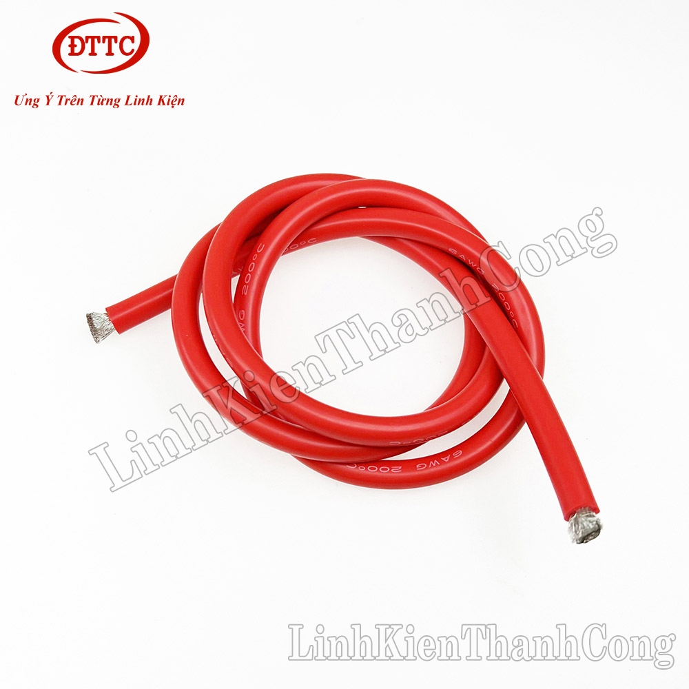 Dây Điện Silicon Màu Đỏ 6AWG 16 mm2 Siêu Mềm, Chống Cháy Chịu Nhiệt 200 Độ C (Mét)