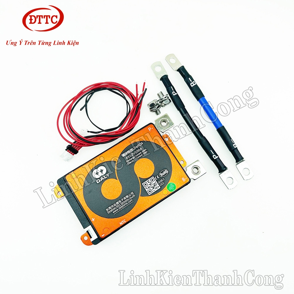 Mạch Bảo Vệ BMS 3.2V 4S 100A Cho Pin Sắt LiFePO4 Chính Hãng DALY (Sạc Xả Chung)