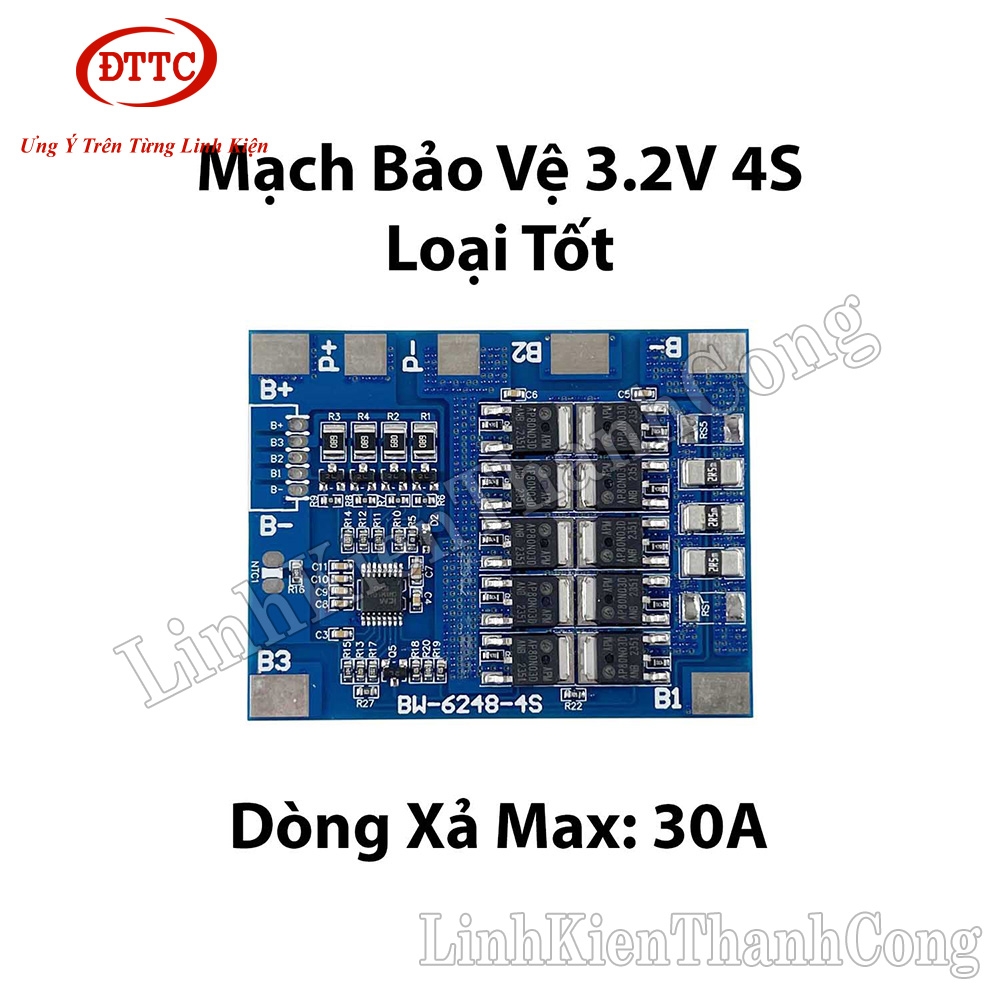 Mạch Bảo Vệ 3.2V 4S 30A (Loại Tốt)
