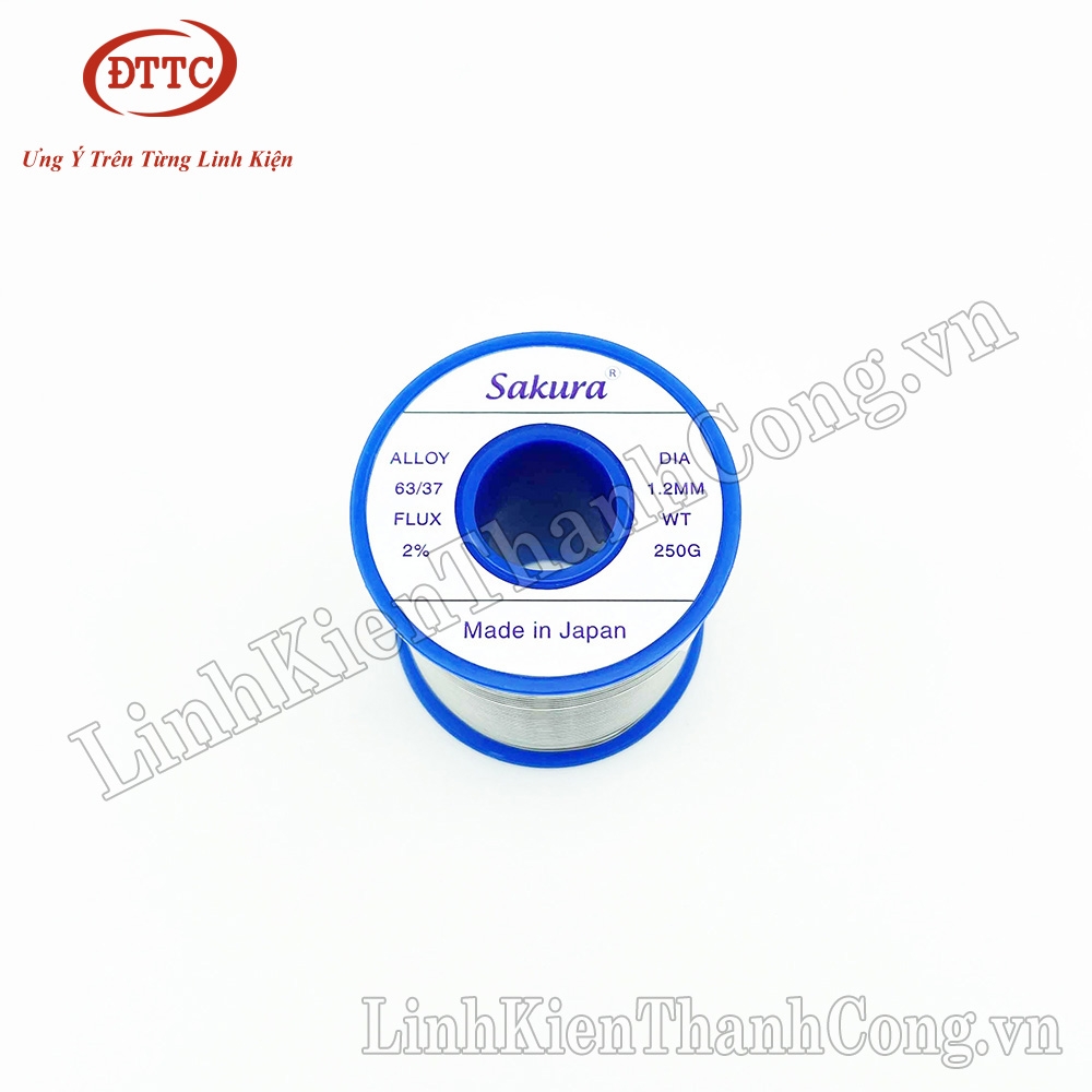 Thiếc Hàn SAKURA 250gam 63/37 1.2mm Siêu Bóng, Nhẹ Nhiệt