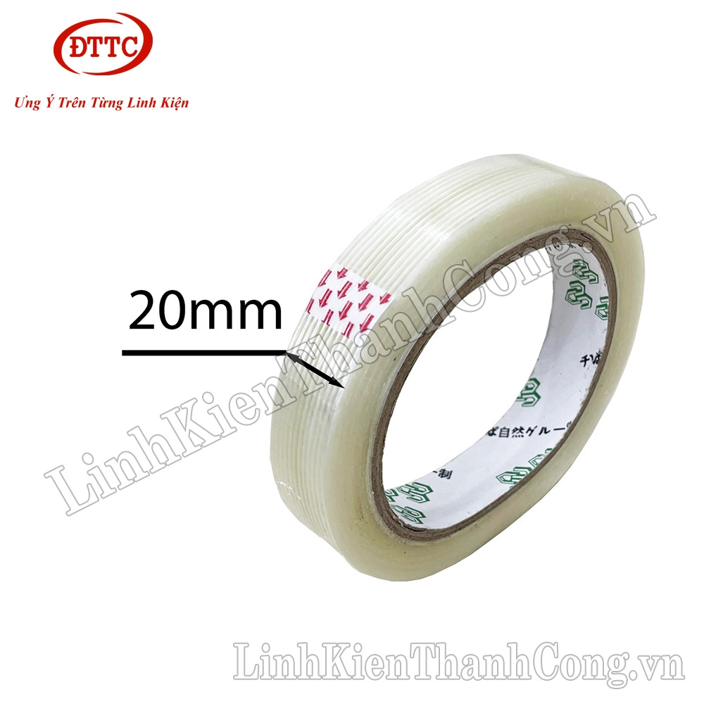 Băng Dính Sợi Thủy Tinh Rộng 20mm, Cuộn Dài 25m