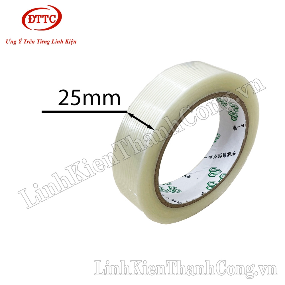 Băng Dính Sợi Thủy Tinh Rộng 25mm, Cuộn Dài 25m