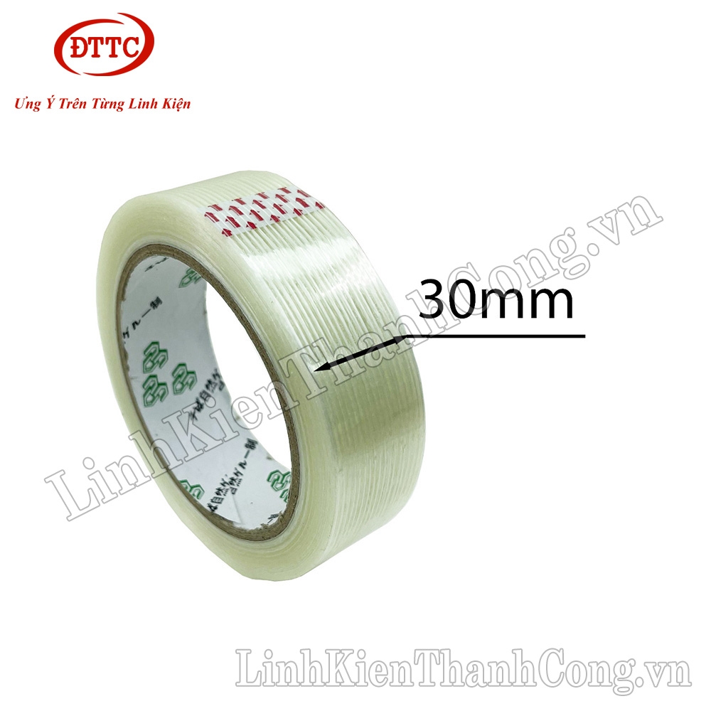 Băng Dính Sợi Thủy Tinh Rộng 30mm, Cuộn Dài 25m