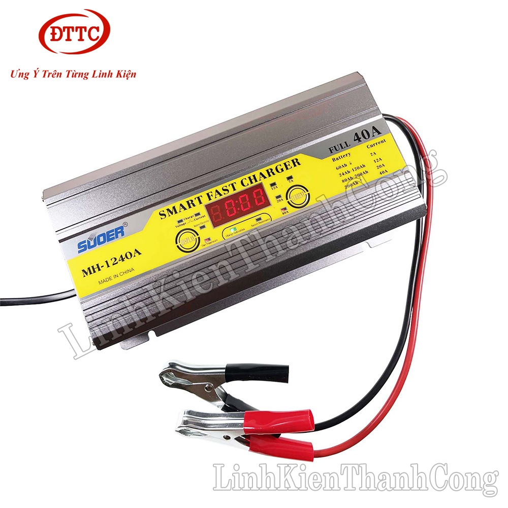 Sạc Acquy Thông Minh SUOER MH-1240A 12V 40A Có Màn Hình Hiển Thị (Chính Hãng)