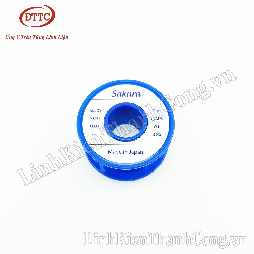 Thiếc Hàn SAKURA 50gam 63/37 1.2mm Siêu Bóng, Nhẹ Nhiệt